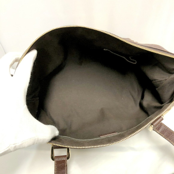 GUCCI Tote Bag 141470 GG Canvas Pattern Leather Brown Gold Hardware Made in Ital - Picture 6 of 9